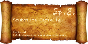 Szubotics Esztella névjegykártya